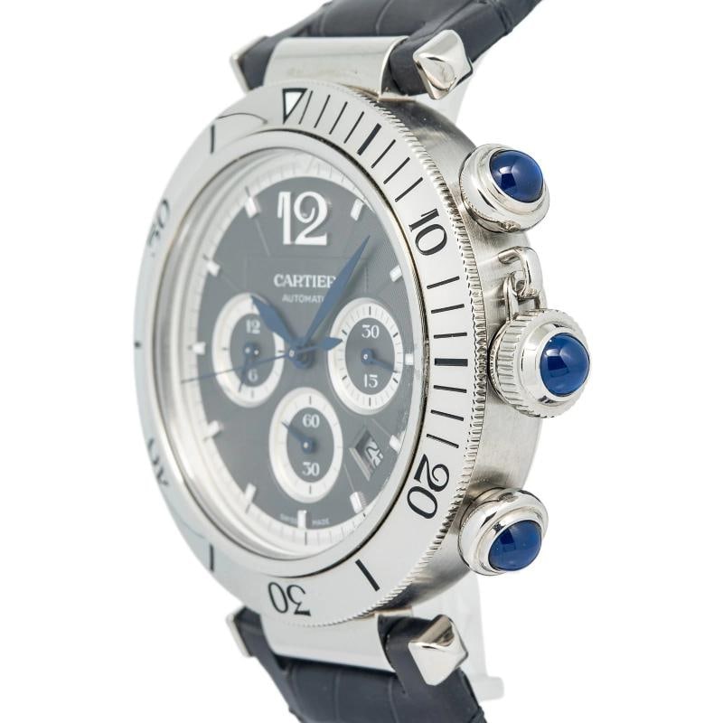 Cartier Pasha Chronograph 4363 WSPA0027 MINT Stainless Grey Dial Auto Mens 41mm - 2