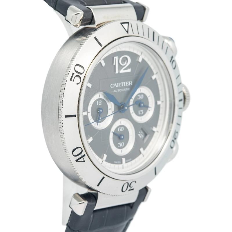 Cartier Pasha Chronograph 4363 WSPA0027 MINT Stainless Grey Dial Auto Mens 41mm - 3
