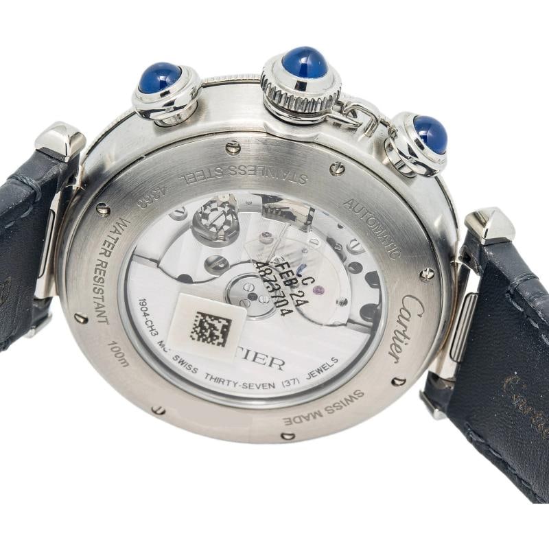Cartier Pasha Chronograph 4363 WSPA0027 MINT Stainless Grey Dial Auto Mens 41mm - 4