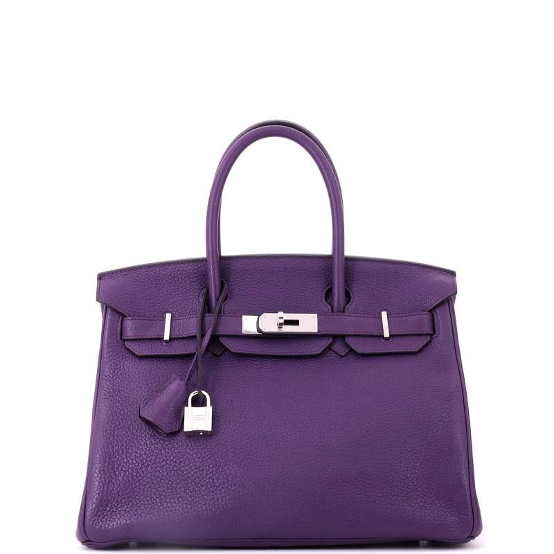 Hermes Birkin Handbag Purple Togo with Palladium Hardware 30 (1 of 8)