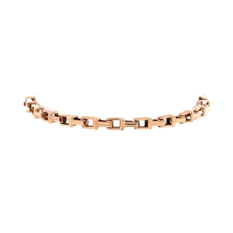Tiffany Co T Chain Bracelet 18K Rose Gold Narrow (1 of 3)