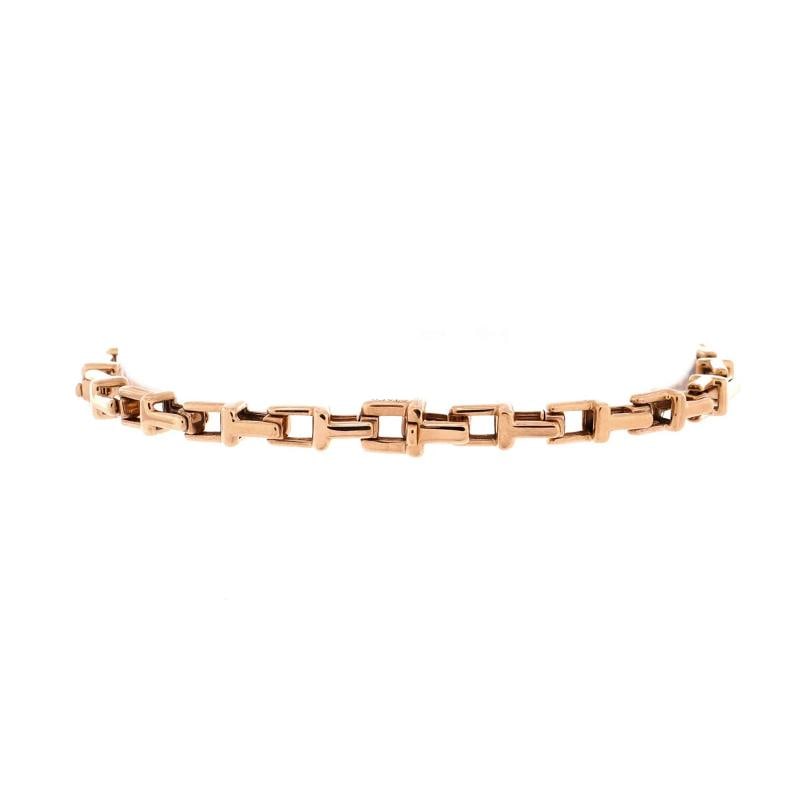 Tiffany Co T Chain Bracelet 18K Rose Gold Narrow - 2