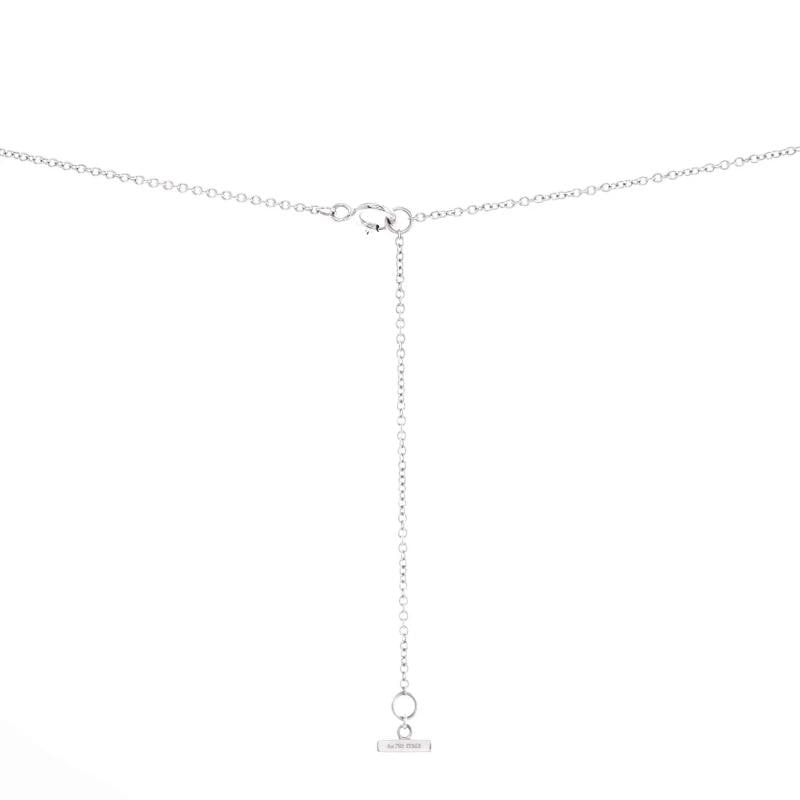 Tiffany Co T Circle Pendant Necklace 18K White Gold with Turquoise - 3