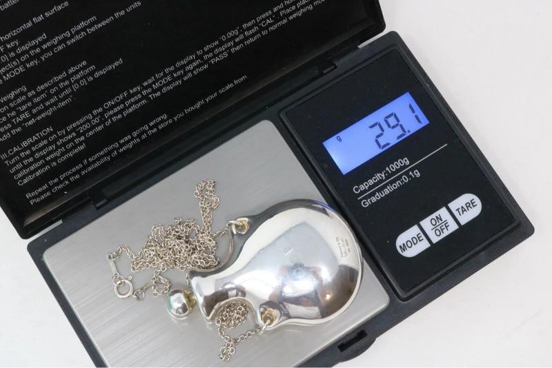 Tiffany Co Large Silver Perfume Bottle Long Pendant Necklace 925 - 8