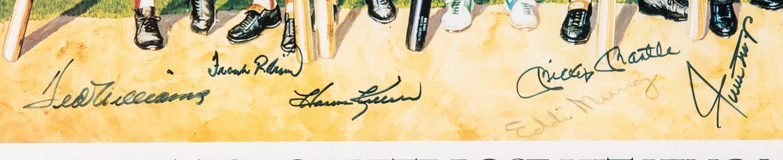 Beautiful 500 Home Run Club Signed Large Photo Mickey Mantle Ted Williams BAS - 2