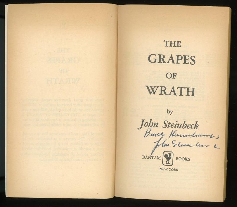 John Steinbeck Signed The Grapes of Wrath Book JSA LOA - 3