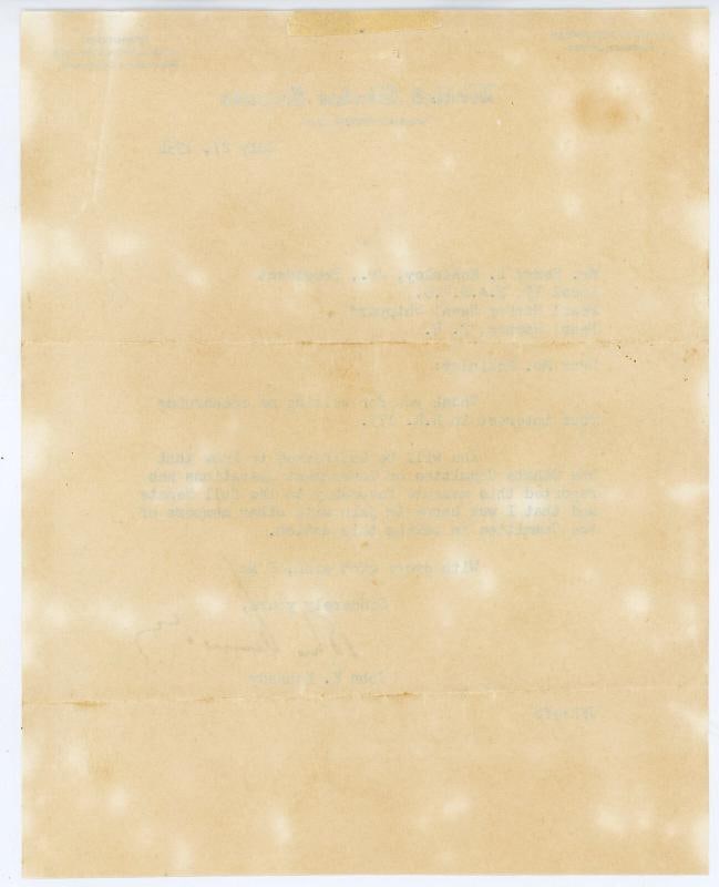 John F Kennedy JFK Signed Letter Dated 7271954 JSA LOA - 2