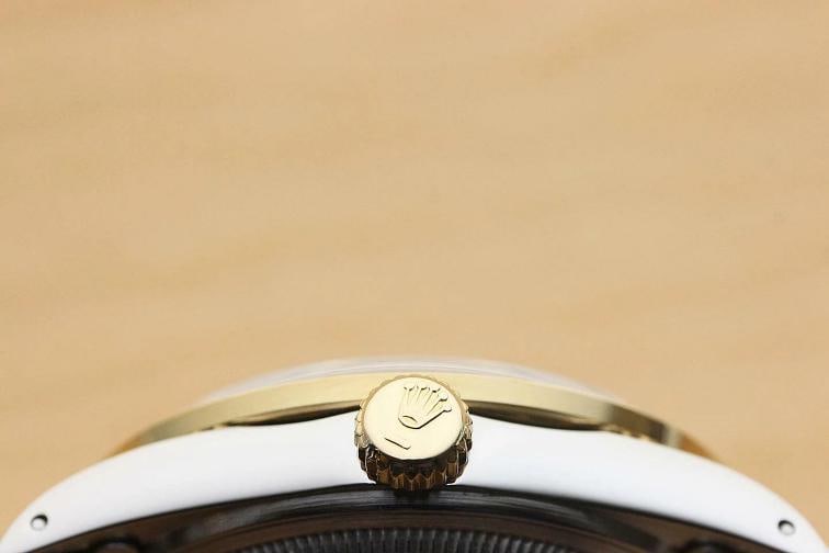 ROLEX MENS DATEJUST 16013 FACTORY DIAL 20 CT DIAMOND BEZEL 18K GOLD SS WATCH - 7