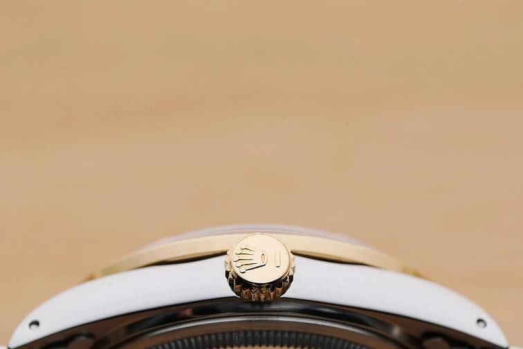 ROLEX DATEJUST 16233 BLUE VIGNETTE FACTORY DIAMOND SAPPHIRE 18K GOLD STEEL WATCH - 9