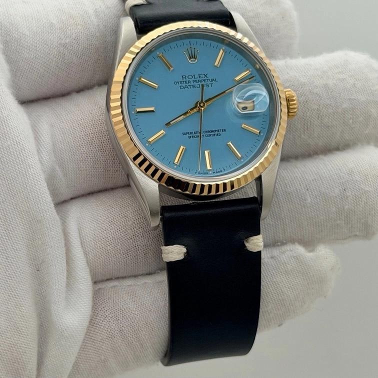 Rolex Datejust 16233 36mm Aqua Blue Dial 18k Yellow Gold Stainless Steel - 10