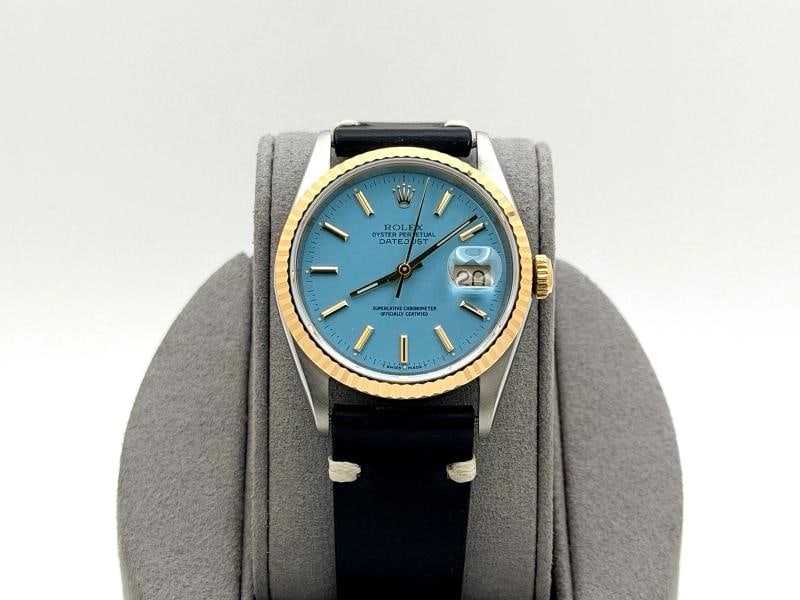 Rolex Datejust 16233 36mm Aqua Blue Dial 18k Yellow Gold Stainless Steel - 2