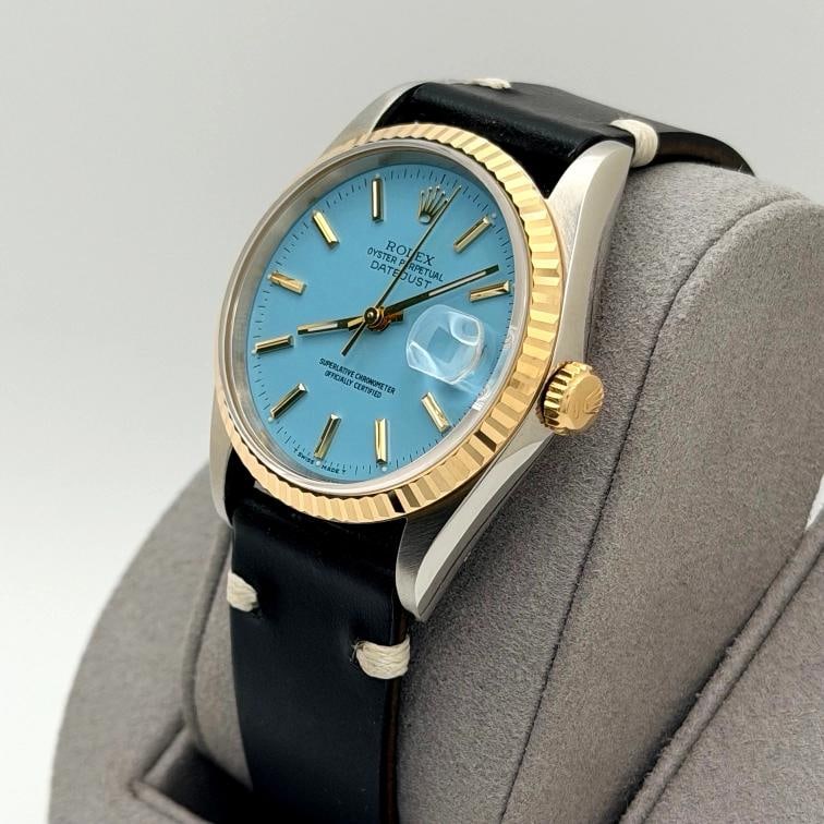 Rolex Datejust 16233 36mm Aqua Blue Dial 18k Yellow Gold Stainless Steel - 6