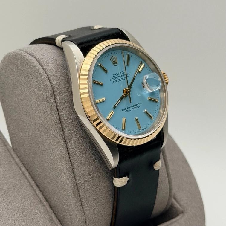 Rolex Datejust 16233 36mm Aqua Blue Dial 18k Yellow Gold Stainless Steel - 7