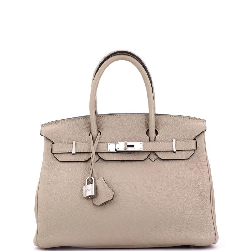 Hermes Birkin Handbag Grey Togo with Palladium Hardware 30 (1 of 8)