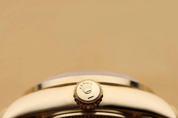 ROLEX LADIES PRESIDENT 69158 18K GOLD GRAY ARABIC FACTORY MYRIAD DIAMOND WATCH - 10