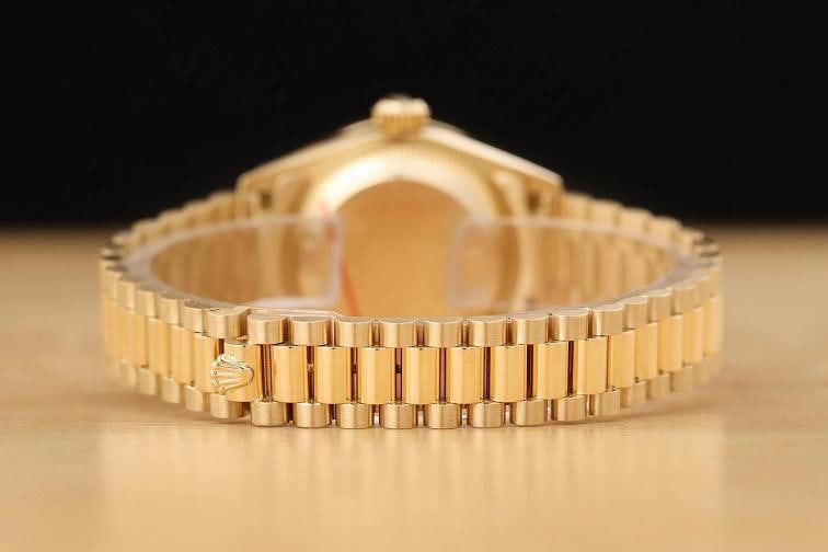 ROLEX LADIES PRESIDENT 69158 18K GOLD GRAY ARABIC FACTORY MYRIAD DIAMOND WATCH - 7