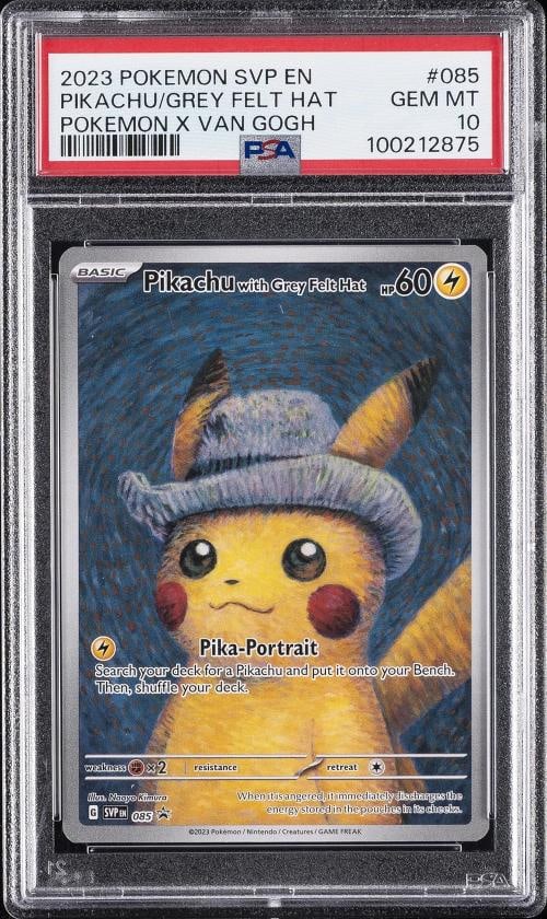 2023 POKEMON SVP ENSV BLACK STAR PROMO 085 PIKACHU WITH GREY FELT HAT PSA 10 (1 of 2)