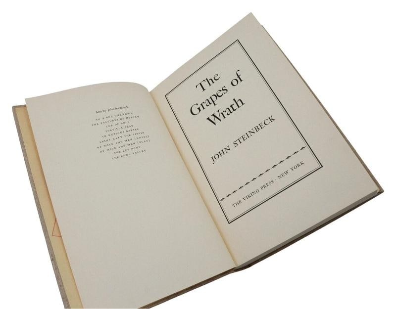 The Grapes of Wrath by JOHN STEINBECK First Edition 1st Printing 1939 - 8