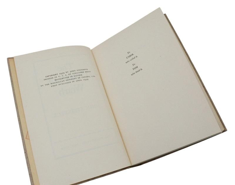 The Grapes of Wrath by JOHN STEINBECK First Edition 1st Printing 1939 - 9