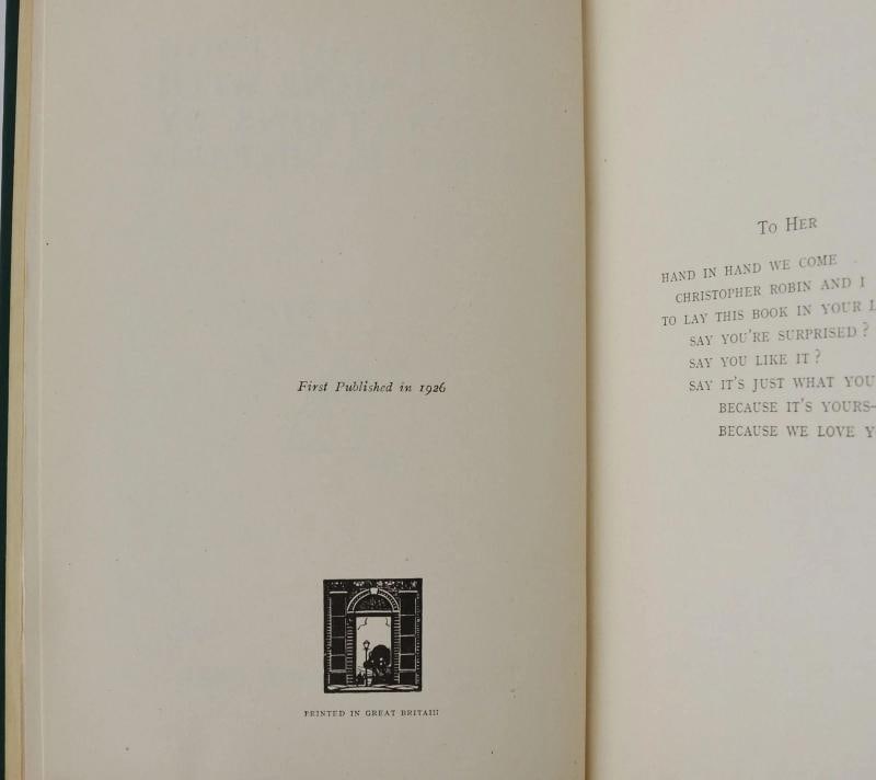 Complete Set of Winnie the Pooh Books SIGNED by AA Milne First Edition 1st - 10