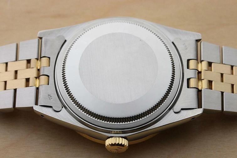 ROLEX MENS DATEJUST 16013 MOP DIAMOND BEZEL AND LUGS 18K YELLOW GOLD SS WATCH - 7