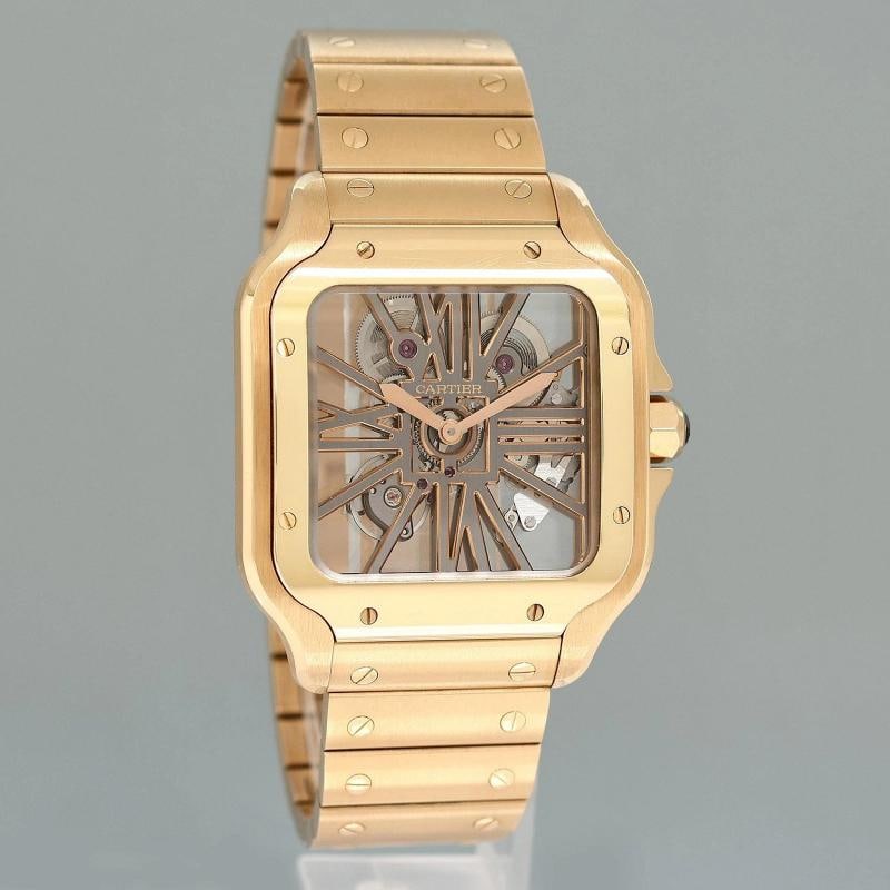 2023 PAPERS MINT Cartier Rose Gold Skeleton WHSA0016 Manual Wind Watch Box - 3