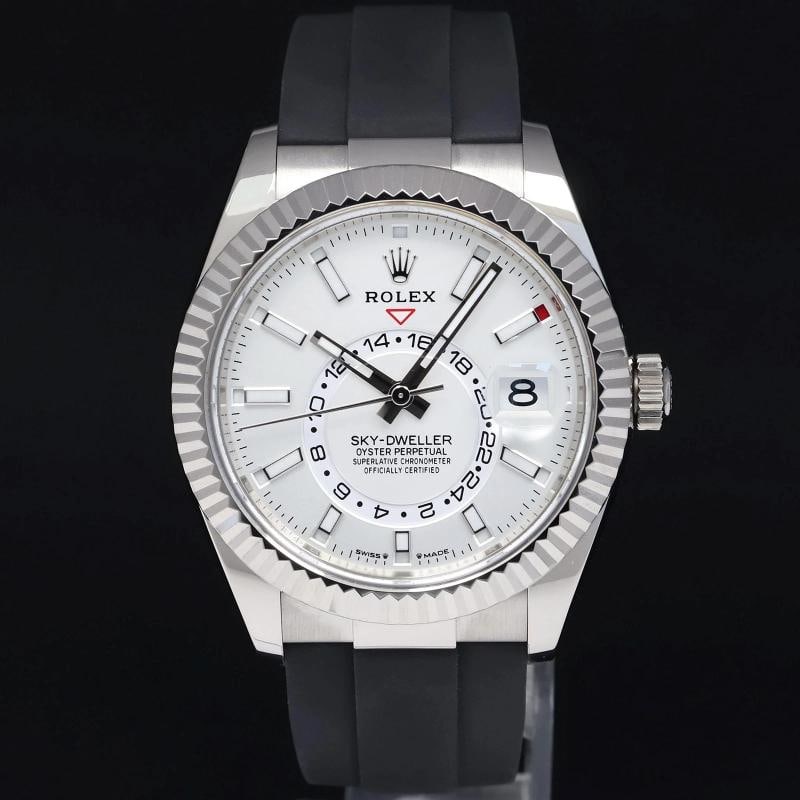 2023 Mint Rolex White SkyDweller White Gold Oysterflex 336239 Watch Box - 2