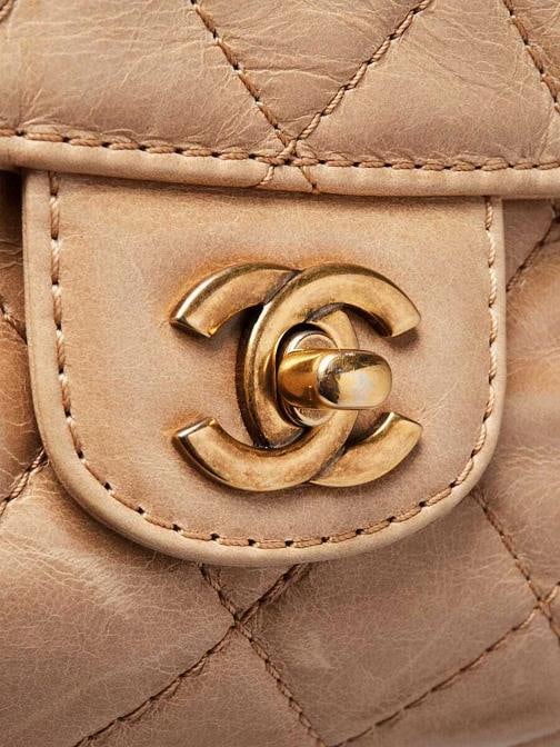Chanel Beige Quilted Glazed Leather Front Pocket Large Tote Bag - 5