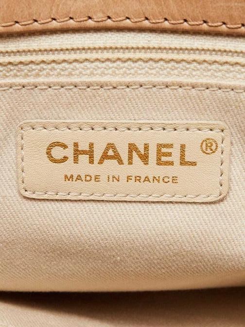 Chanel Beige Quilted Glazed Leather Front Pocket Large Tote Bag - 7