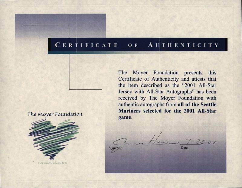 2001 Seattle Mariners Team Signed All Star Game Jersey Ichiro Suzuki PSA DNA COA - 9