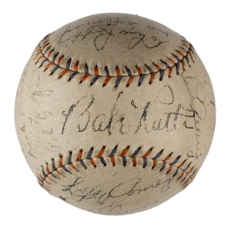 Babe Ruth Lou Gehrig 1934 New York Yankees Team Signed Baseball JSA COA (1 of 7)
