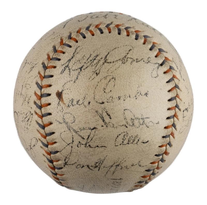 Babe Ruth Lou Gehrig 1934 New York Yankees Team Signed Baseball JSA COA - 4