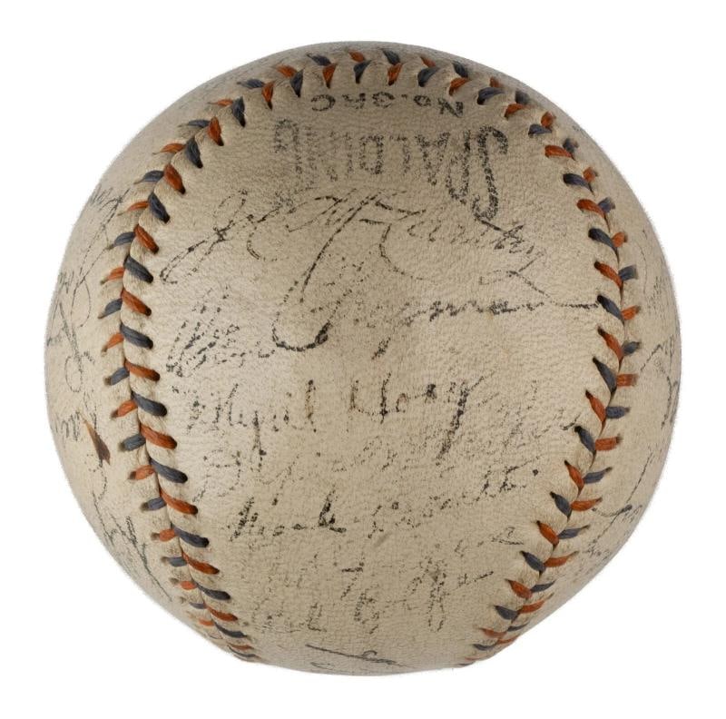 Babe Ruth Lou Gehrig 1934 New York Yankees Team Signed Baseball JSA COA - 5