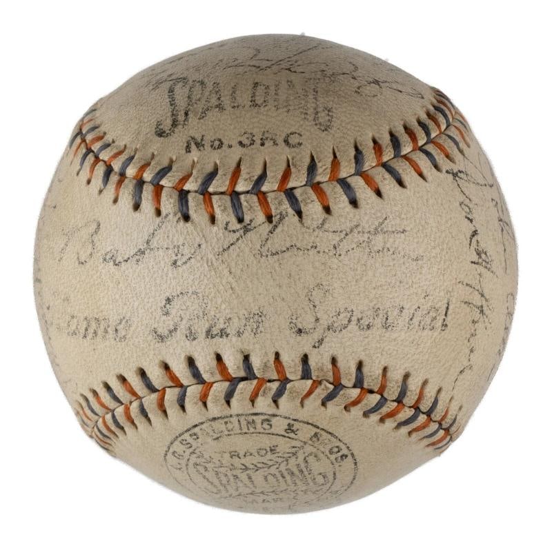 Babe Ruth Lou Gehrig 1934 New York Yankees Team Signed Baseball JSA COA - 6
