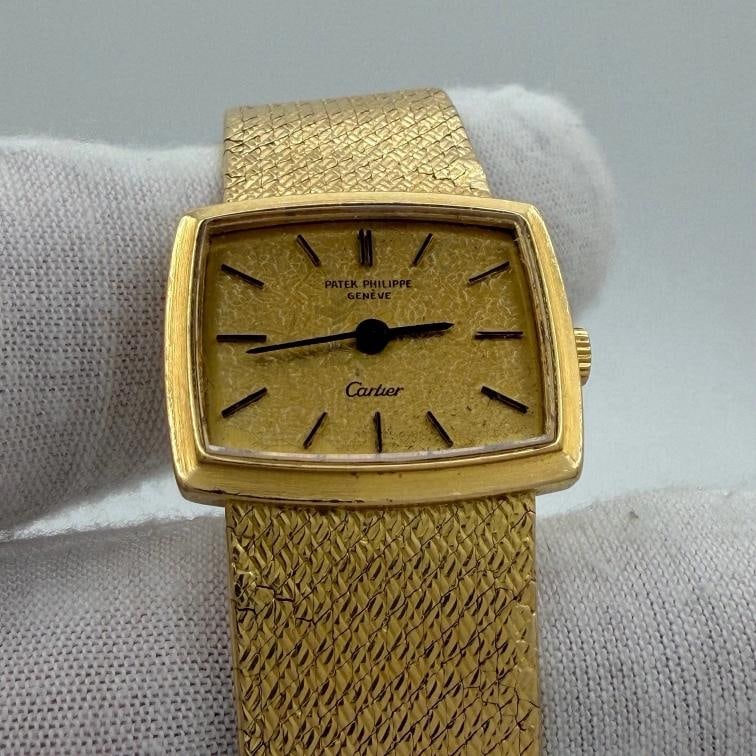 Vintage Patek Philippe Ladies 33521 RARE Cartier Signed Dial 18k Yellow Gold - 12