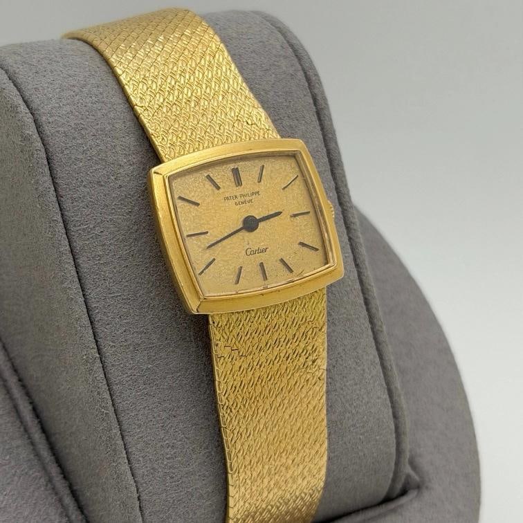 Vintage Patek Philippe Ladies 33521 RARE Cartier Signed Dial 18k Yellow Gold - 7