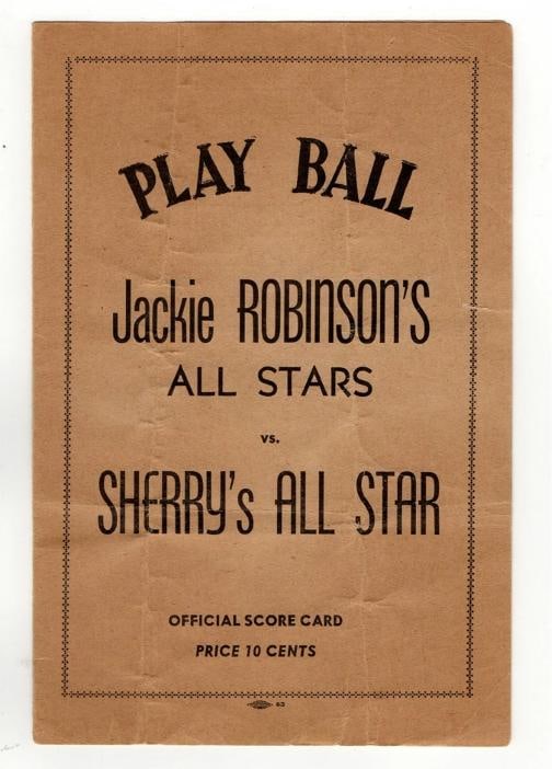 Jackie Robinson 1946 Program Jackies AllStars vs Sherrys All Stars: Team Brooklyn DodgersOriginalReproduction OriginalLeague MLBAutograph Authentication James Spence JSAPlayer Jackie RobinsonCountry of Origin United States 