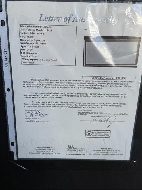 John Lennon Signed Custom Framed Guitar JSA LOA - 3