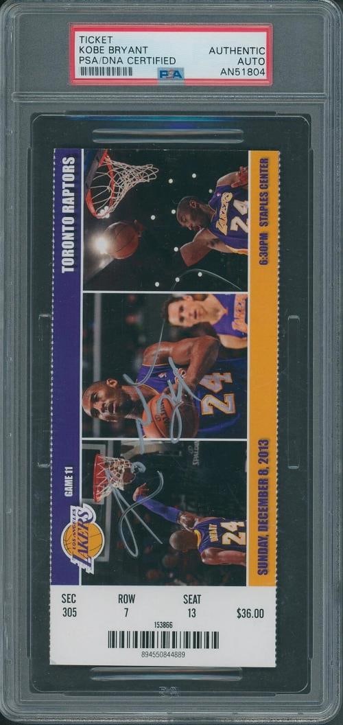 Kobe Bryant Signed Lakers 2013 Full Ticket PSADNA Certified Authentic Autograph (1 of 2)