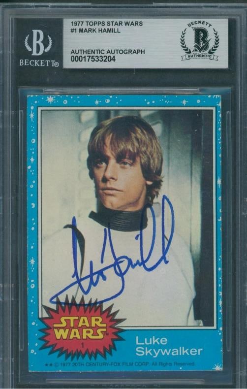 1977 Topps Star Wars 1 Mark Hamill Beckett Authentic Autograph Signed: Country of Origin United StatesIndustry MoviesSigned Yes