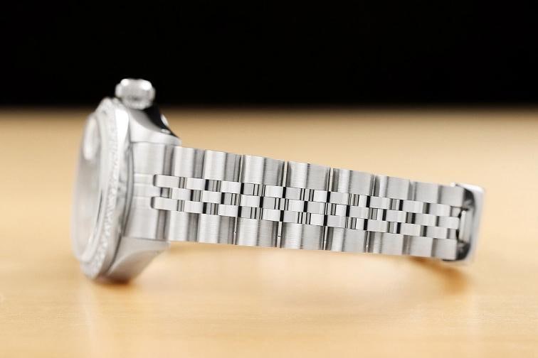 LADIES ROLEX DIAMOND DATE 6917 18K WHITE GOLD STAINLESS STEEL SILVER DIAL WATCH - 5