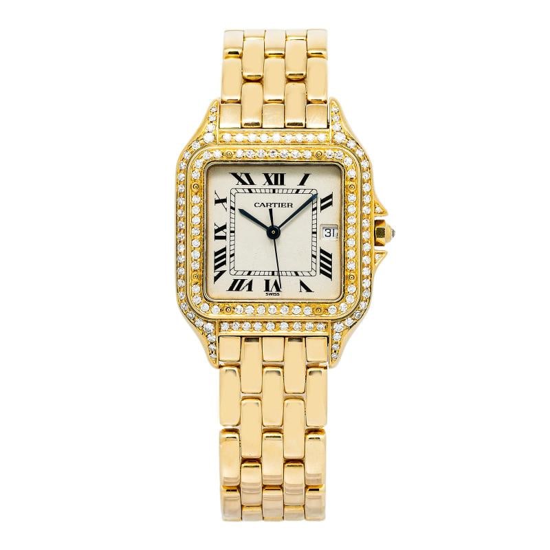 Cartier Panthere Jumbo W25014B9 Quartz 18k YG Diamond Ivory Dial Unisex 29mm - 2