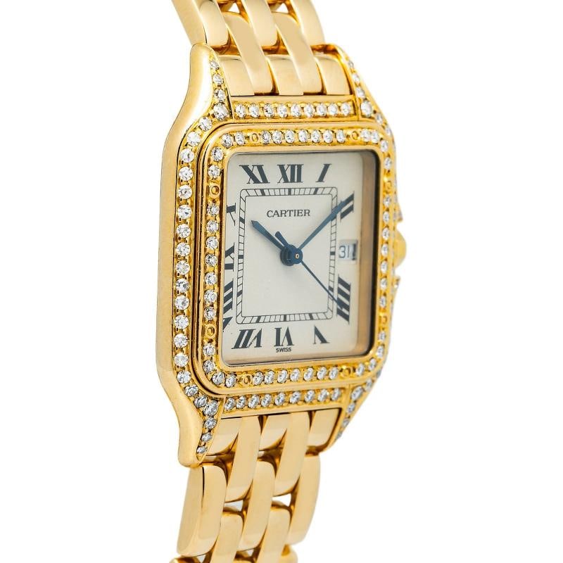 Cartier Panthere Jumbo W25014B9 Quartz 18k YG Diamond Ivory Dial Unisex 29mm - 4