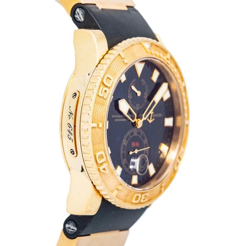 Ulysse Nardin Maxi Marine Diver Havana 26633 wbox Auto YG Black Dial Men 43mm - 4