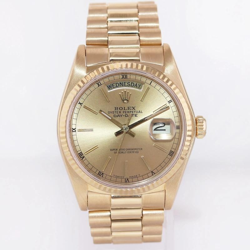 MINT Rolex President Day Date Champagne 18238 Double Quick Set Yellow Gold Watch - 2