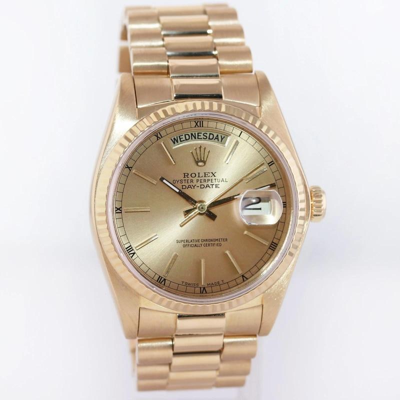 MINT Rolex President Day Date Champagne 18238 Double Quick Set Yellow Gold Watch - 3