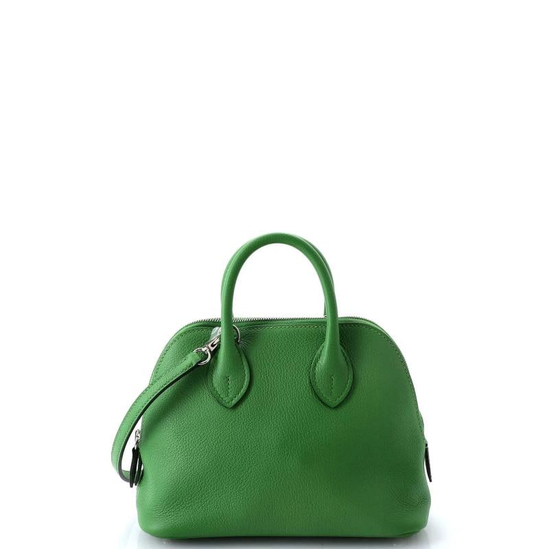 Hermes Bolide 1923 Bag Verso Evercolor Mini: Condition Preowned ExcellentBrand HermesExterior Material LeatherStyle Cross Body BagsExterior Color GreenDepartment WomenSize MiniAccessories Dust Bag With Strap