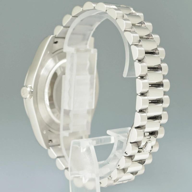 2014 MINT Rolex DayDate 41mm Blue Arabic Numeral Platinum President 218206 - 4