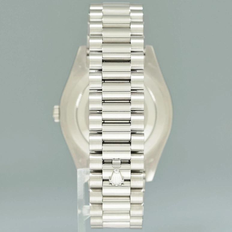 2014 MINT Rolex DayDate 41mm Blue Arabic Numeral Platinum President 218206 - 5