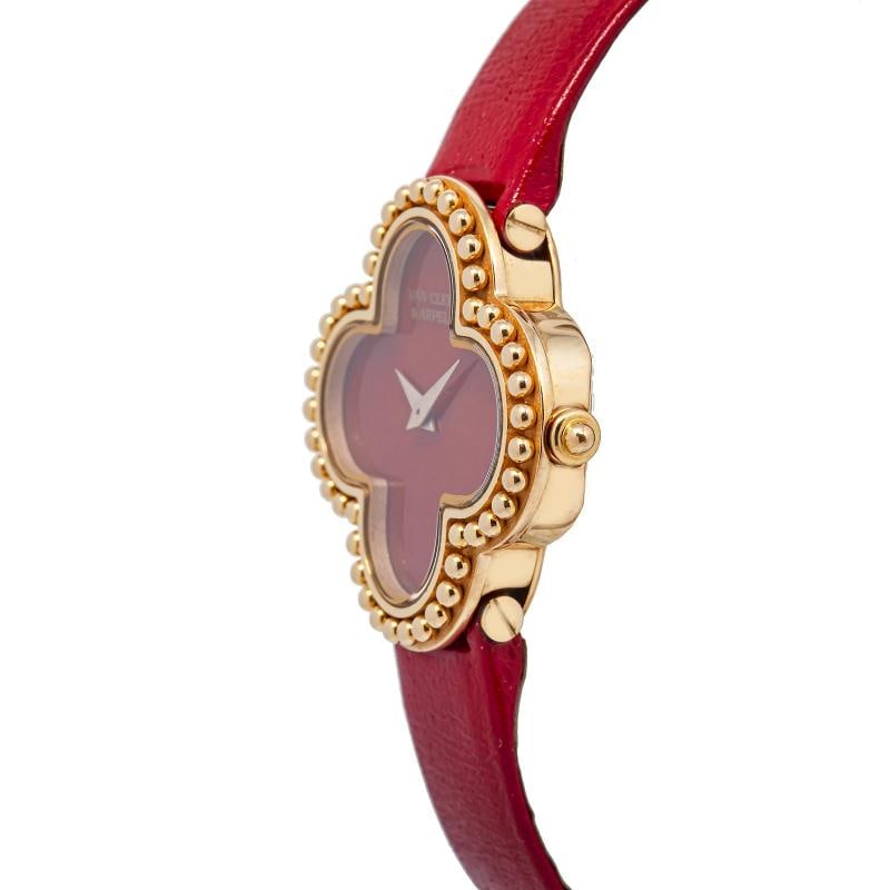 Van Cleef Arpels Alhambra 236574 18K YG Carnelian Dial Quartz Lady Watch 26mm - 3